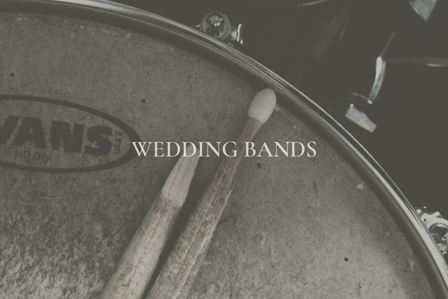 dorset-wedding-band-drum-kit-live-music-bridesparks Wedding band drum kit with drumsticks ready for a live performance at a Dorset wedding