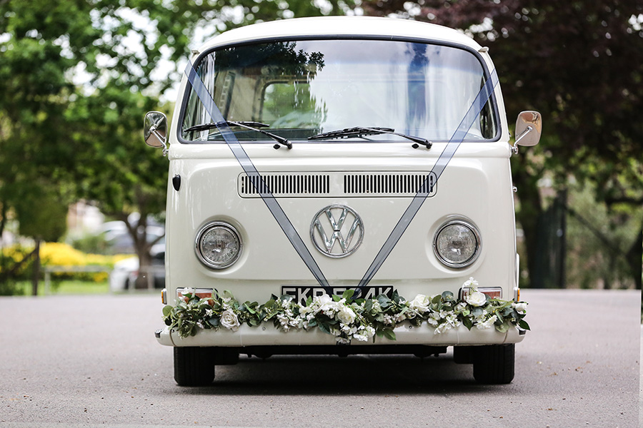 Classic VW campervan for Dorset wedding car hire