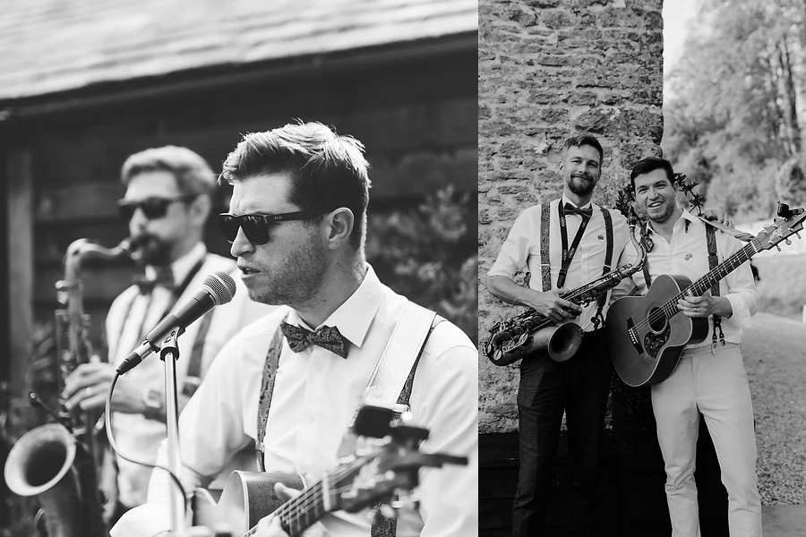 Harry North wedding singer Dorset performing live with saxophonist and acoustic guitar