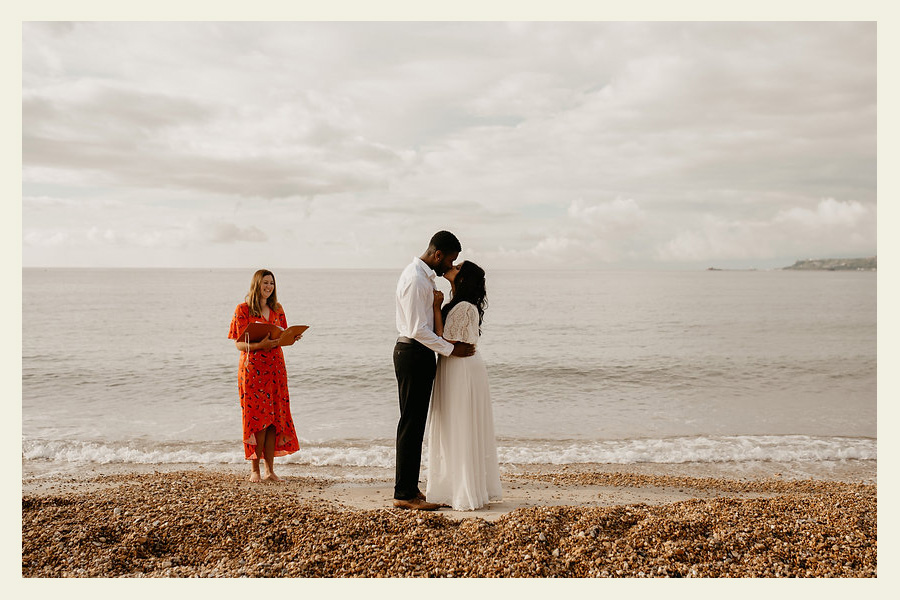 Dorset beach wedding ceremony with celebrant Laura Bell