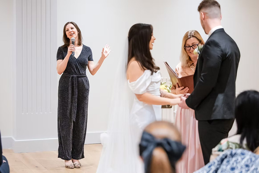 Charlie Greenwood wedding singer performing live during a ceremony for a couple
