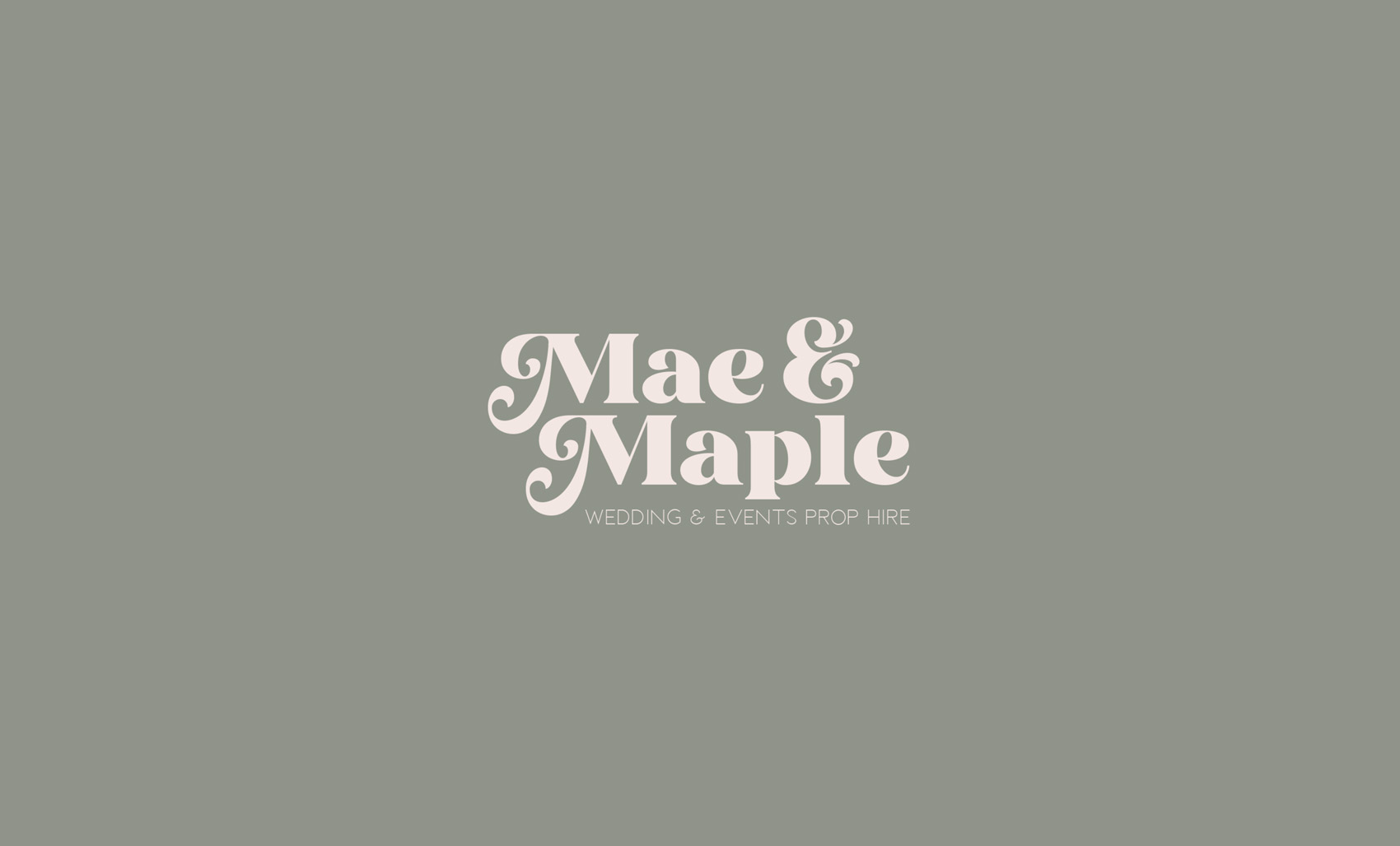 Mae and Maple wedding and events prop hire Hampshire logo on neutral background