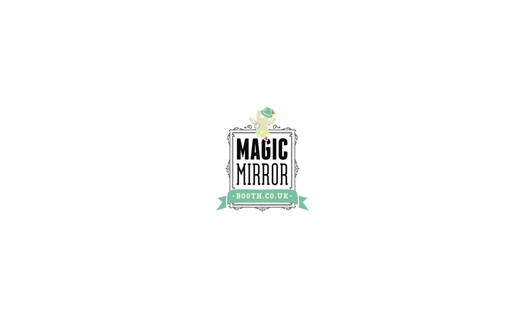 Magic Mirror Booth logo design with decorative frame and branding