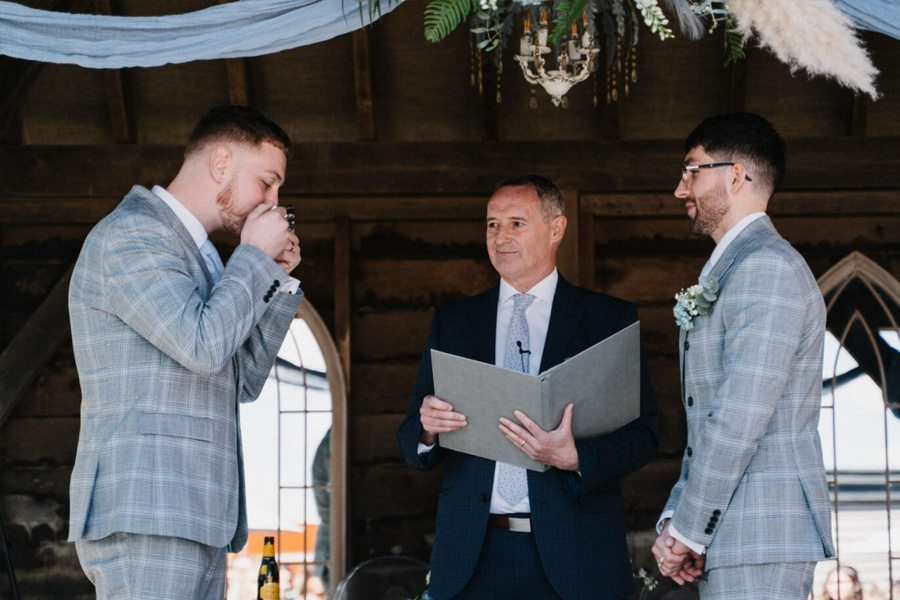 Indoor wedding ceremony led by The Wessex Celebrant for a couple near Eastleigh and Southampton Hampshire