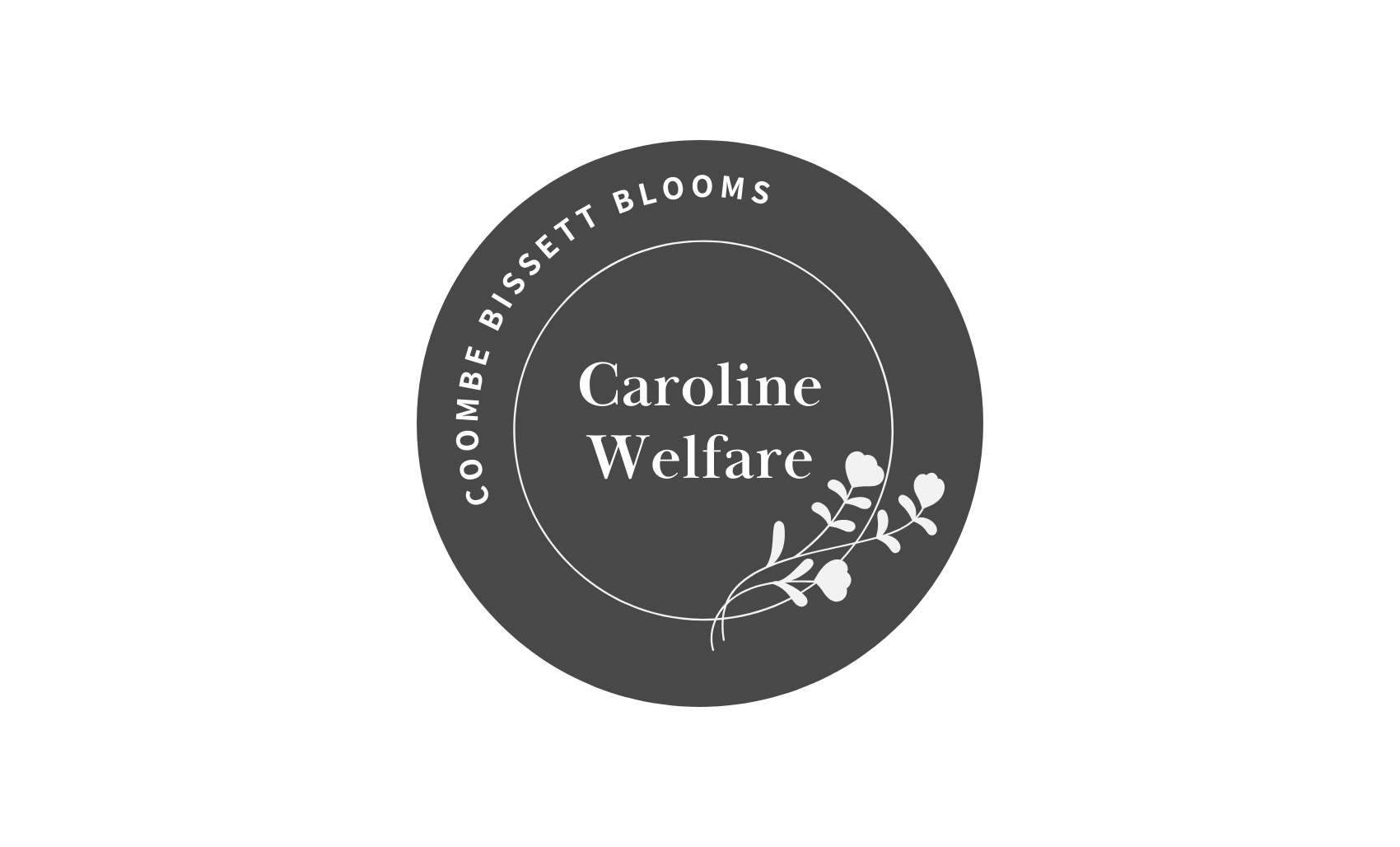 Coombe Bissett Blooms logo featuring Caroline Welfare wedding florist and flower farm in Wiltshire